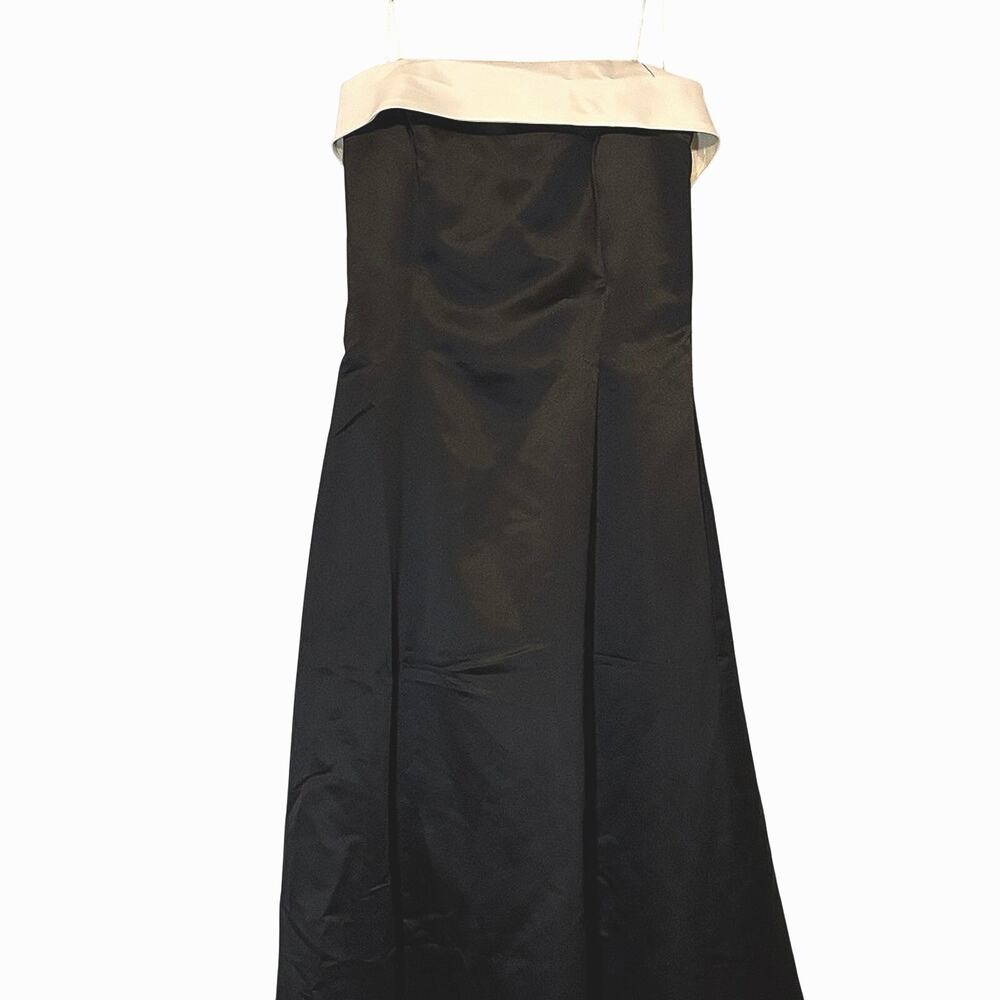 Vintage Urban Girl Nites Black White Strapless Formal Prom Gown Dress 13/14